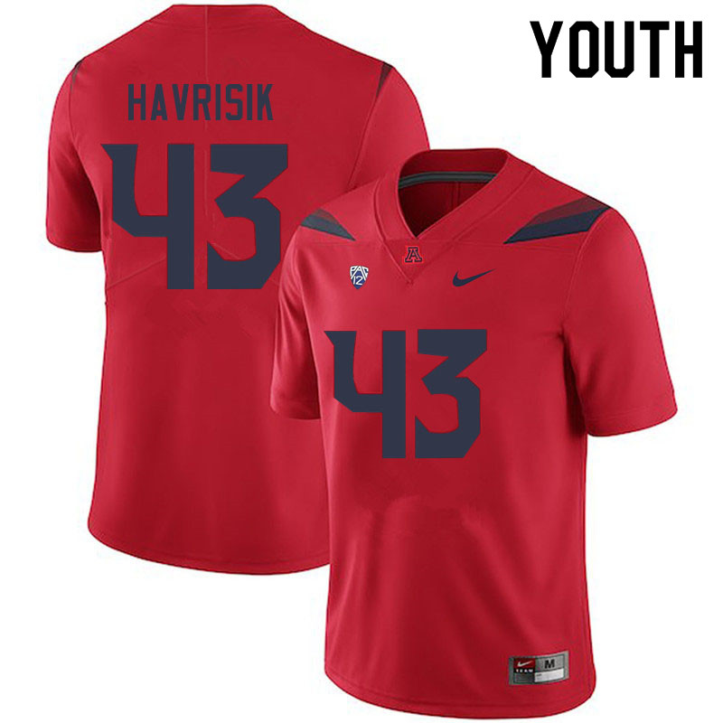Youth #43 Lucas Havrisik Arizona Wildcats College Football Jerseys Sale-Red